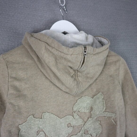 Hurley Vintage Y2k Grunge Style Hoodie Womens Medium Beige Cream - Picture 7 of 8